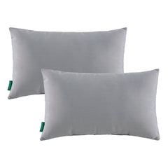 YOOZEKU front view of set of two grey lumbar pillows showing clean design and support