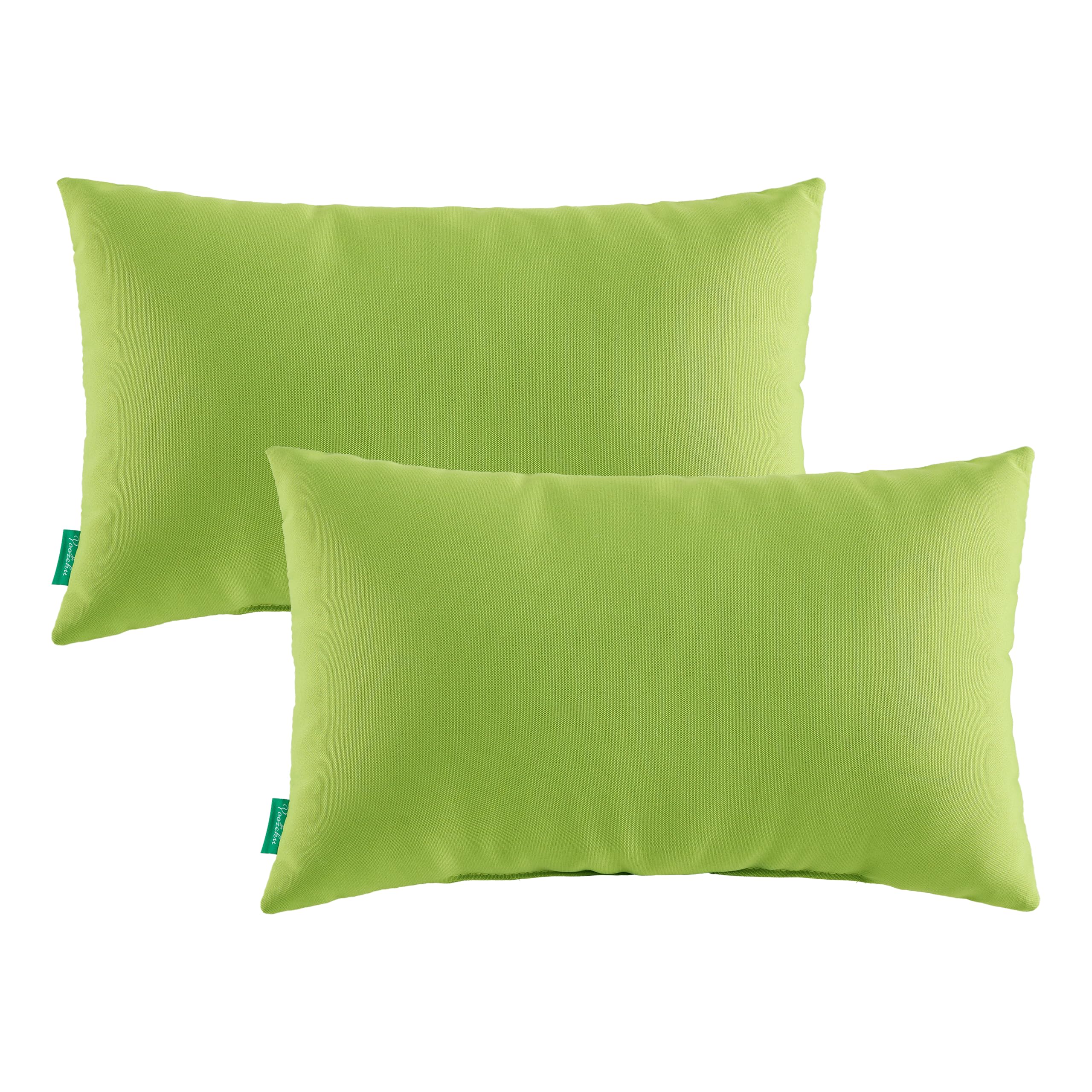YOOZEKU front view of lime green lumbar pillows adding vibrant accent