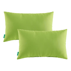 YOOZEKU front view of lime green lumbar pillows adding vibrant accent