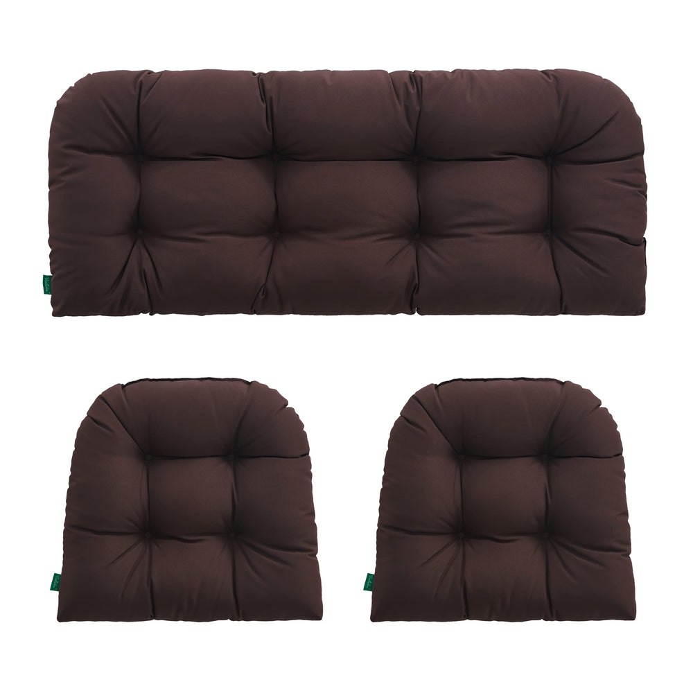 YOOZEKU front view of 3-piece loveseat cushion set adds cozy seating