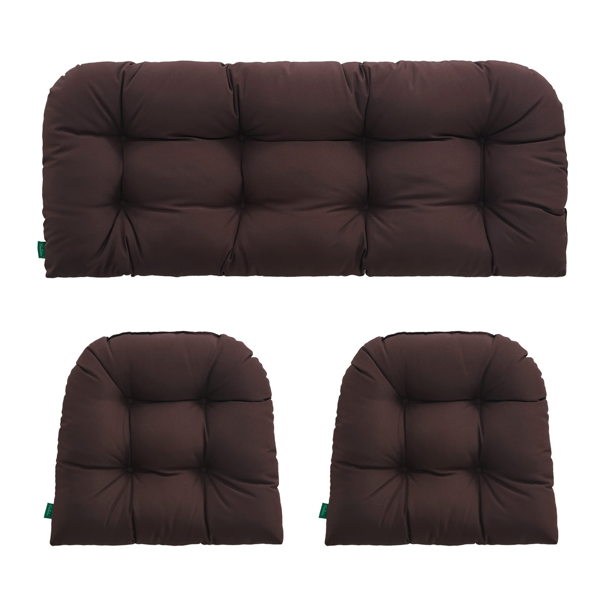 YOOZEKU front view of 3-piece loveseat cushion set adds cozy seating