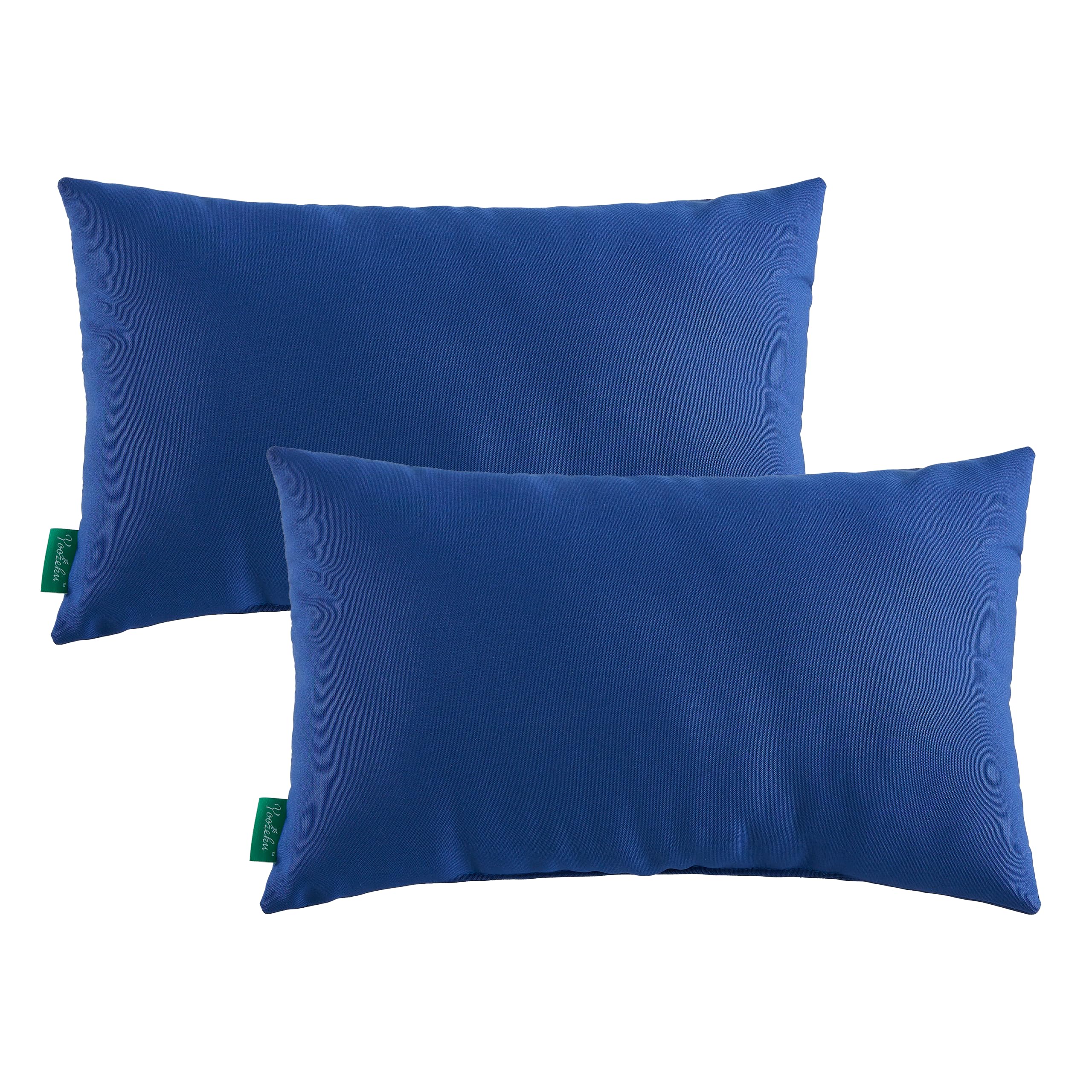 YOOZEKU front view of navy pillow pair showing clean lines and color