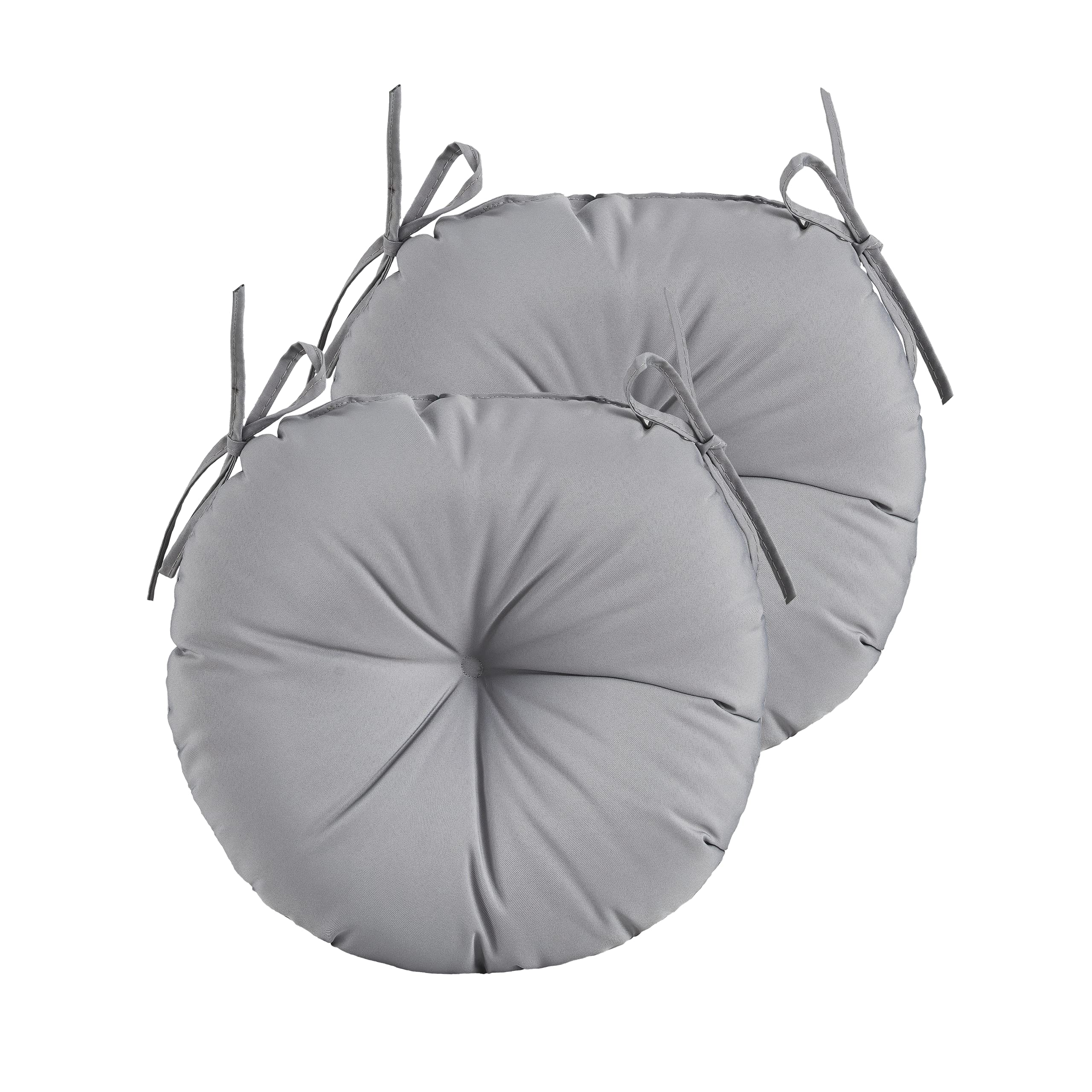 YOOZEKU front view of two grey round cushions showing shape and color benefit comfort