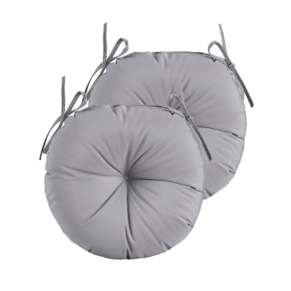 YOOZEKU front view of two grey round cushions showing shape and color benefit comfort