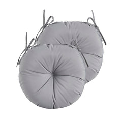 YOOZEKU front view of two grey round cushions showing shape and color benefit comfort