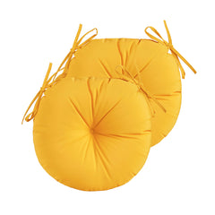 YOOZEKU front view of two yellow round cushions showing shape and color benefit