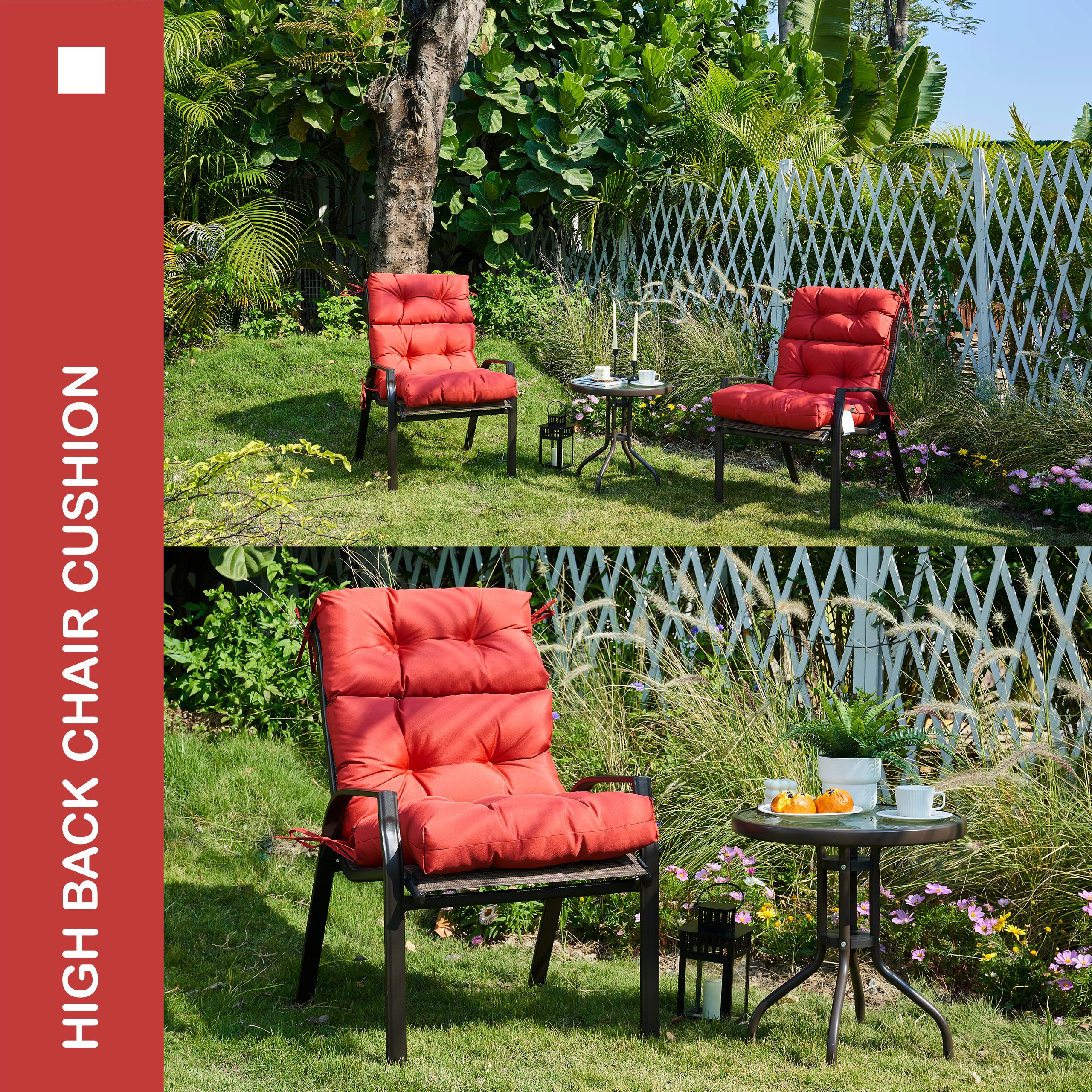 YOOZEKU cushion placed on Adirondack chair illustrating outdoor use