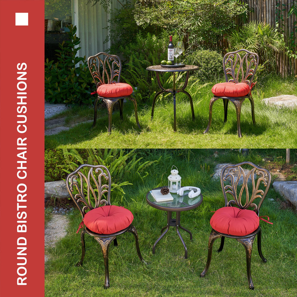 YOOZEKU cushions in use on bistro chair improving outdoor seating comfort