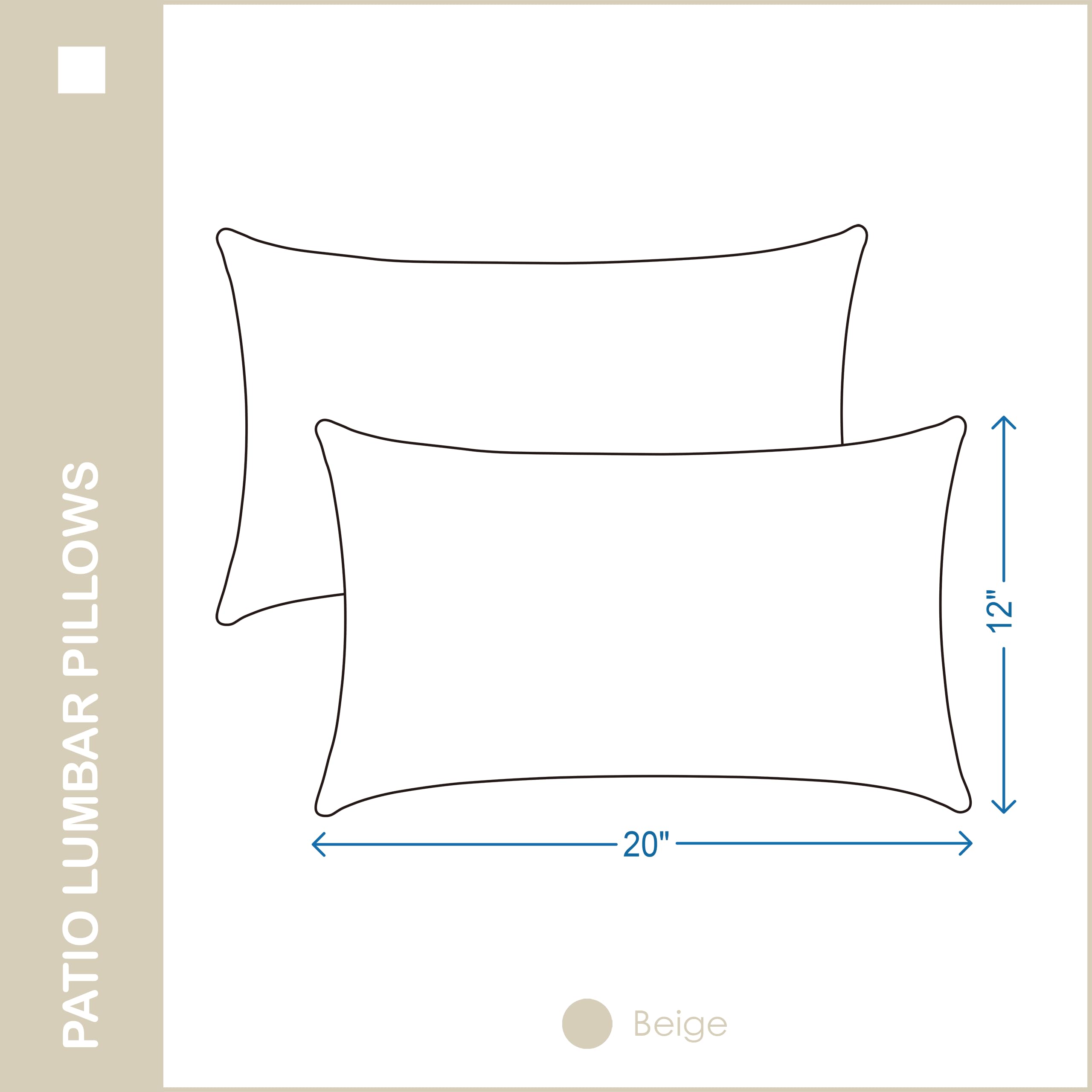 YOOZEKU pillow on bench demonstrating 12x20 inch size and scale conformity