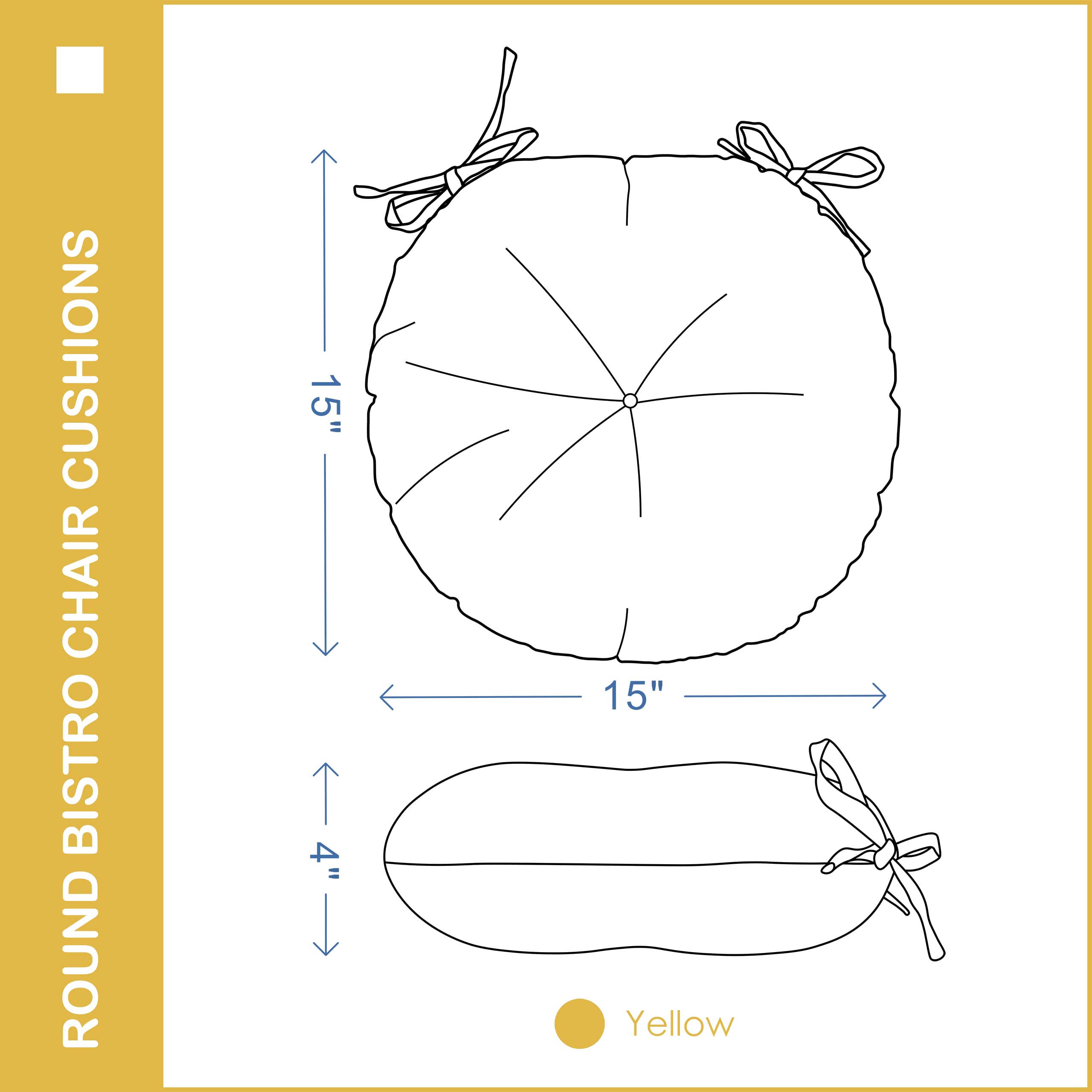 YOOZEKU cushion tied to bistro chair demonstrating secure anti-slip fit