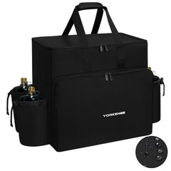 Yorkenbe front view showing bag holding heater and easy transport benefit