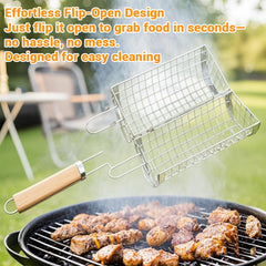 YORZSDI basket in use over charcoal grilling vegetables evenly for better results
