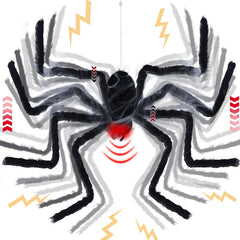 yosager front view hanging spider prop showing full 47in span and dramatic presence