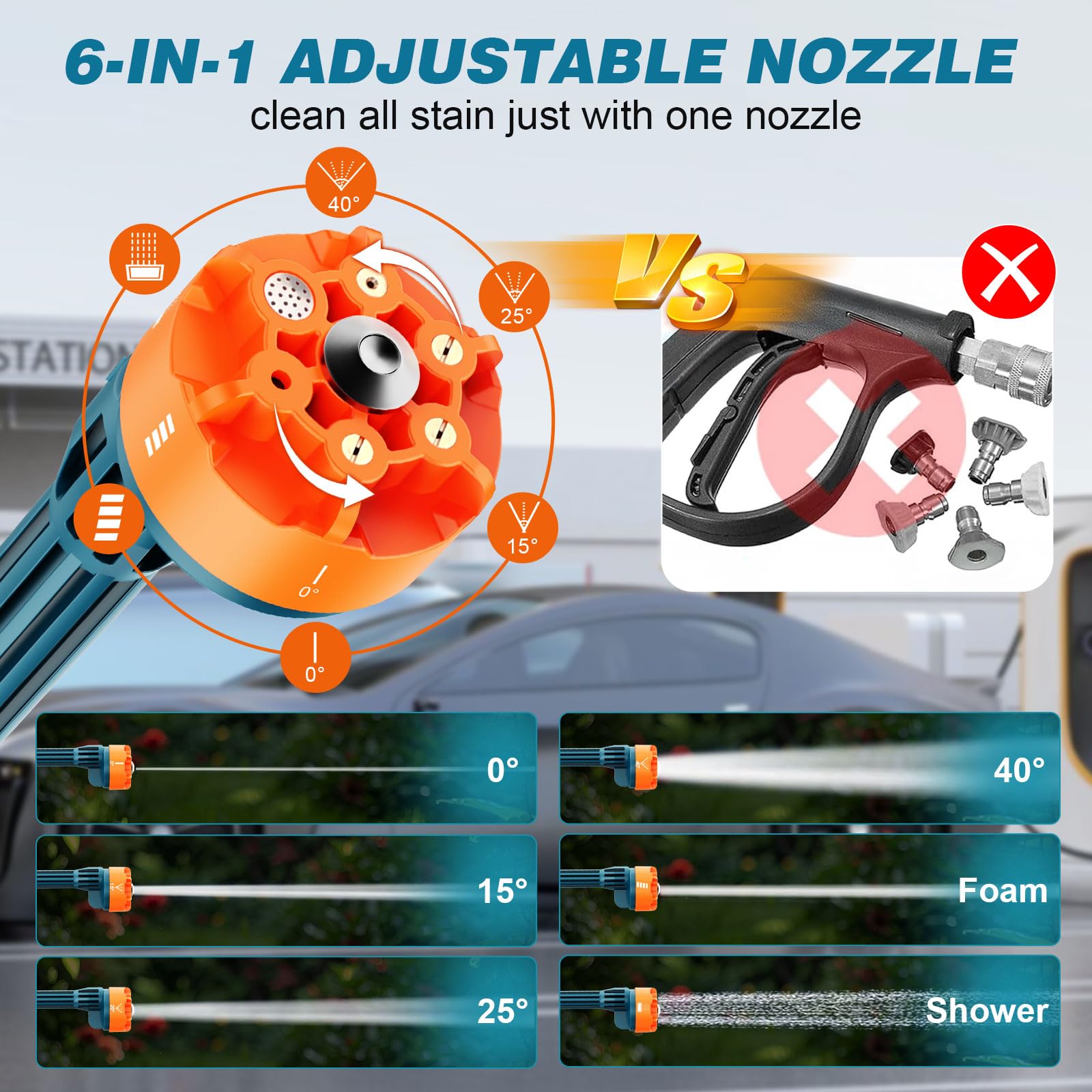 Yospinber removable 21V battery and charger illustrating quick recharge