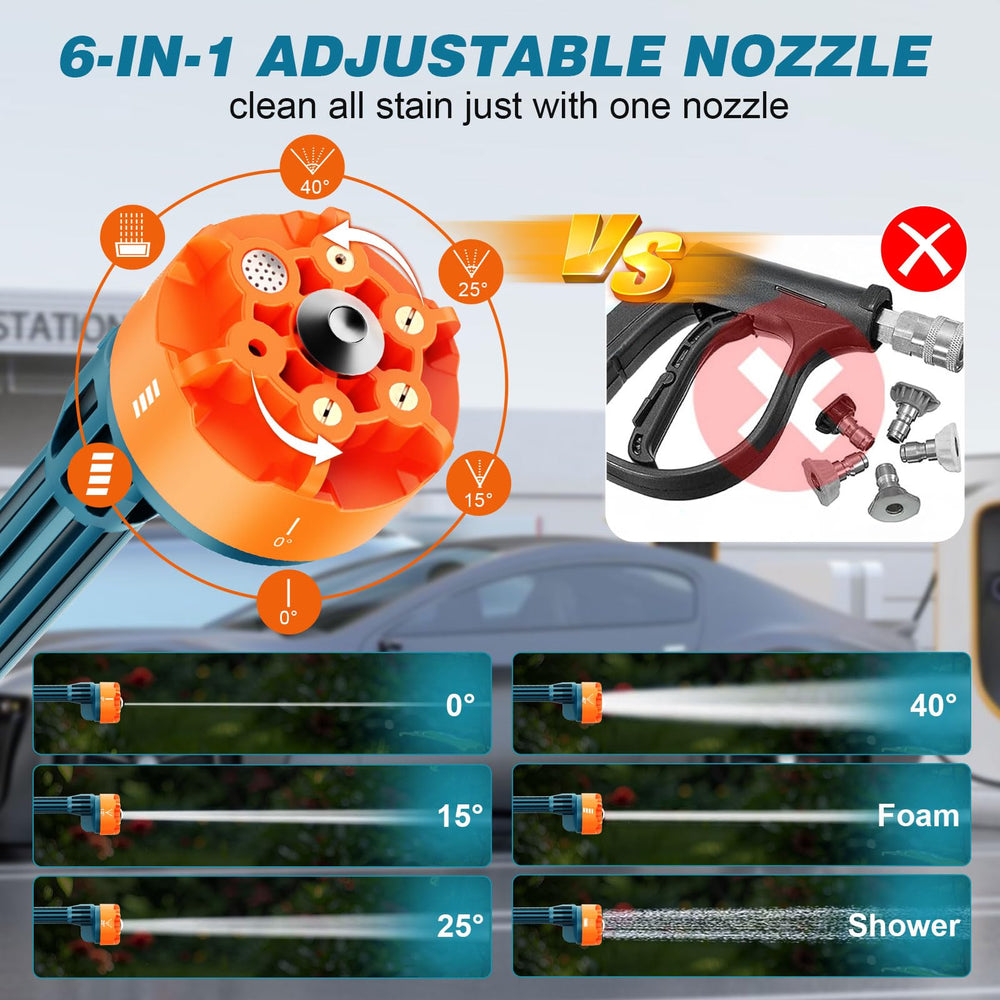 Yospinber removable 21V battery and charger illustrating quick recharge