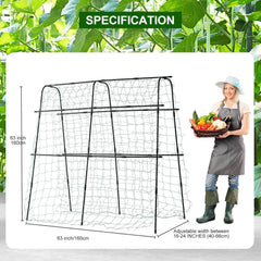 yotoworth trellis with cucumbers demonstrating easier harvesting