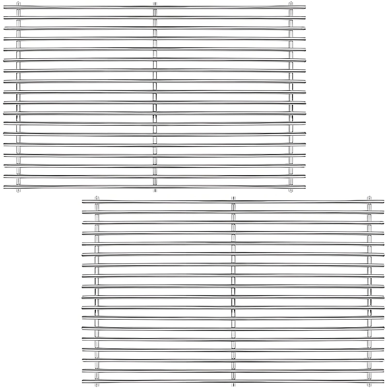 YOUFIRE front view of two stainless replacement grates showing precise fit and reliable performance
