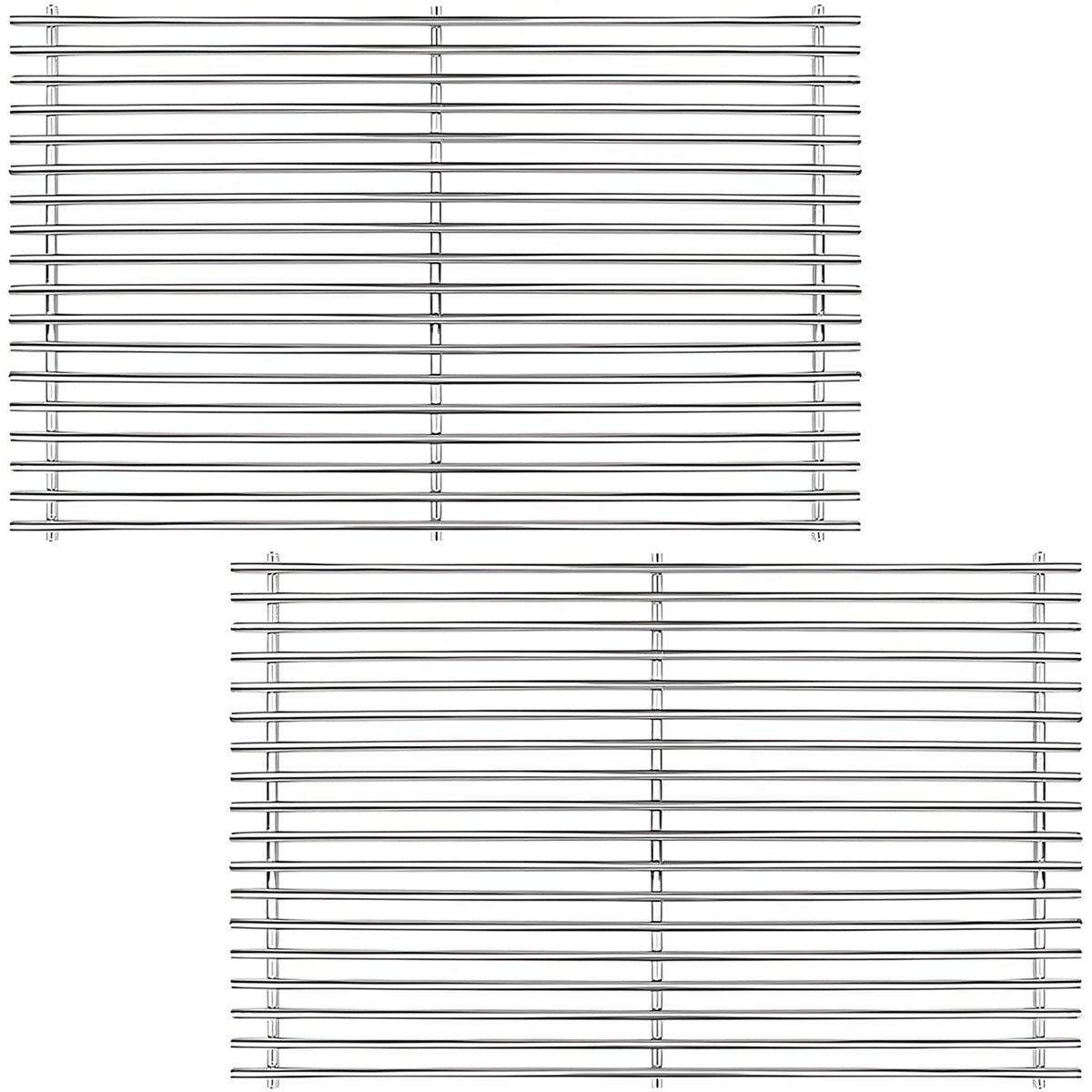 YOUFIRE front view of two stainless replacement grates showing precise fit and reliable performance