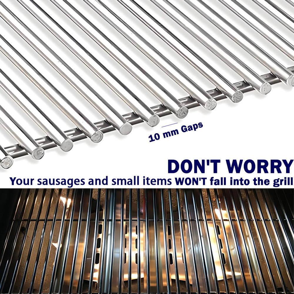 YOUFIRE grates beside a ruler showing 19.5 inch fit for accurate size confirmation