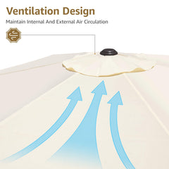 YOUGE OUTDOOR canopy top air vent shown promoting airflow and wind release