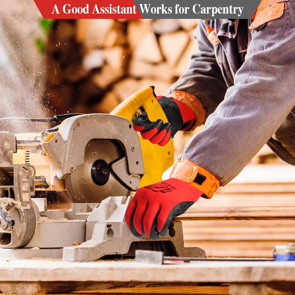 YOUKE OLA gloves handling tools on jobsite for safer grip benefit
