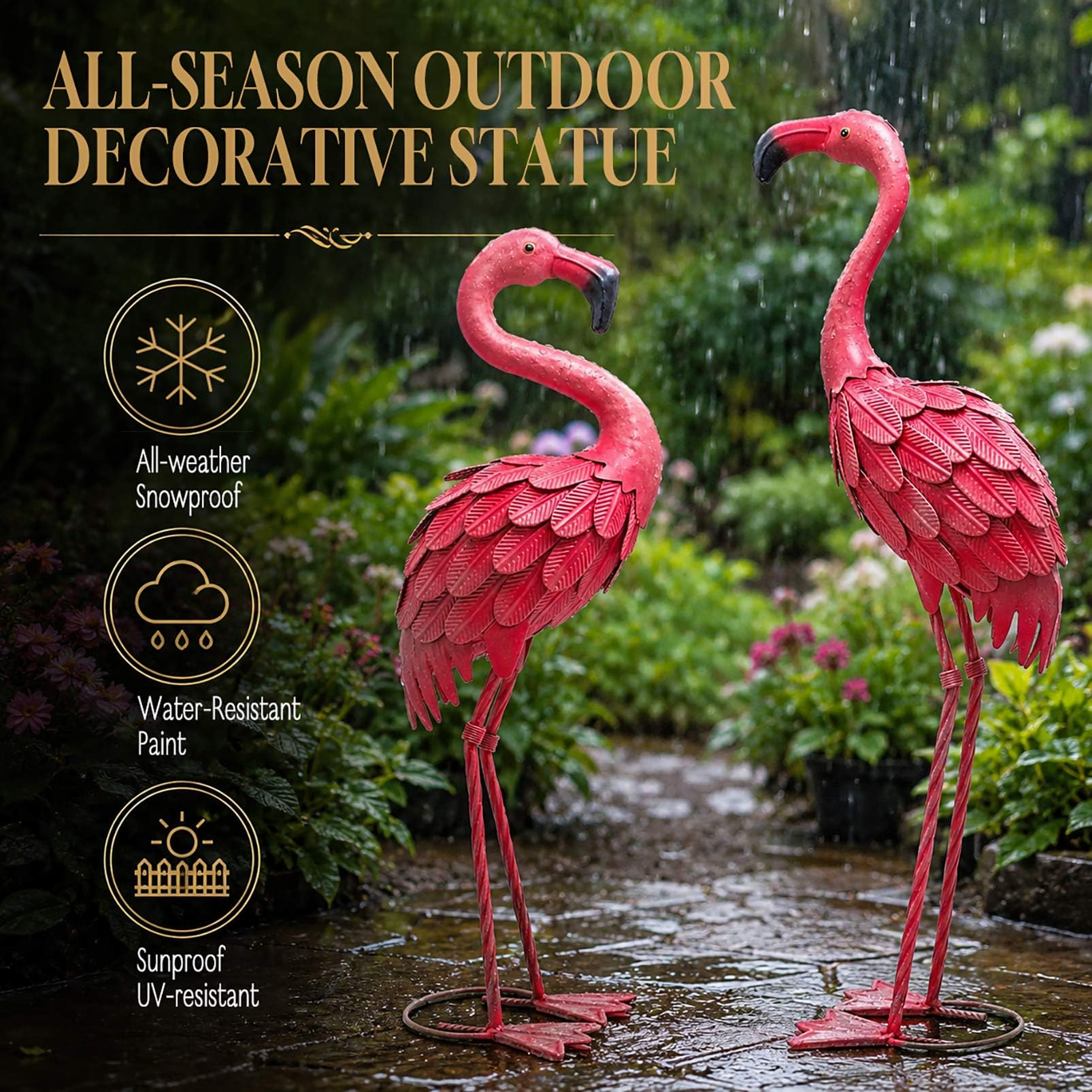 YOUKI flamingo close-up of paint texture showing weather-resistant finish