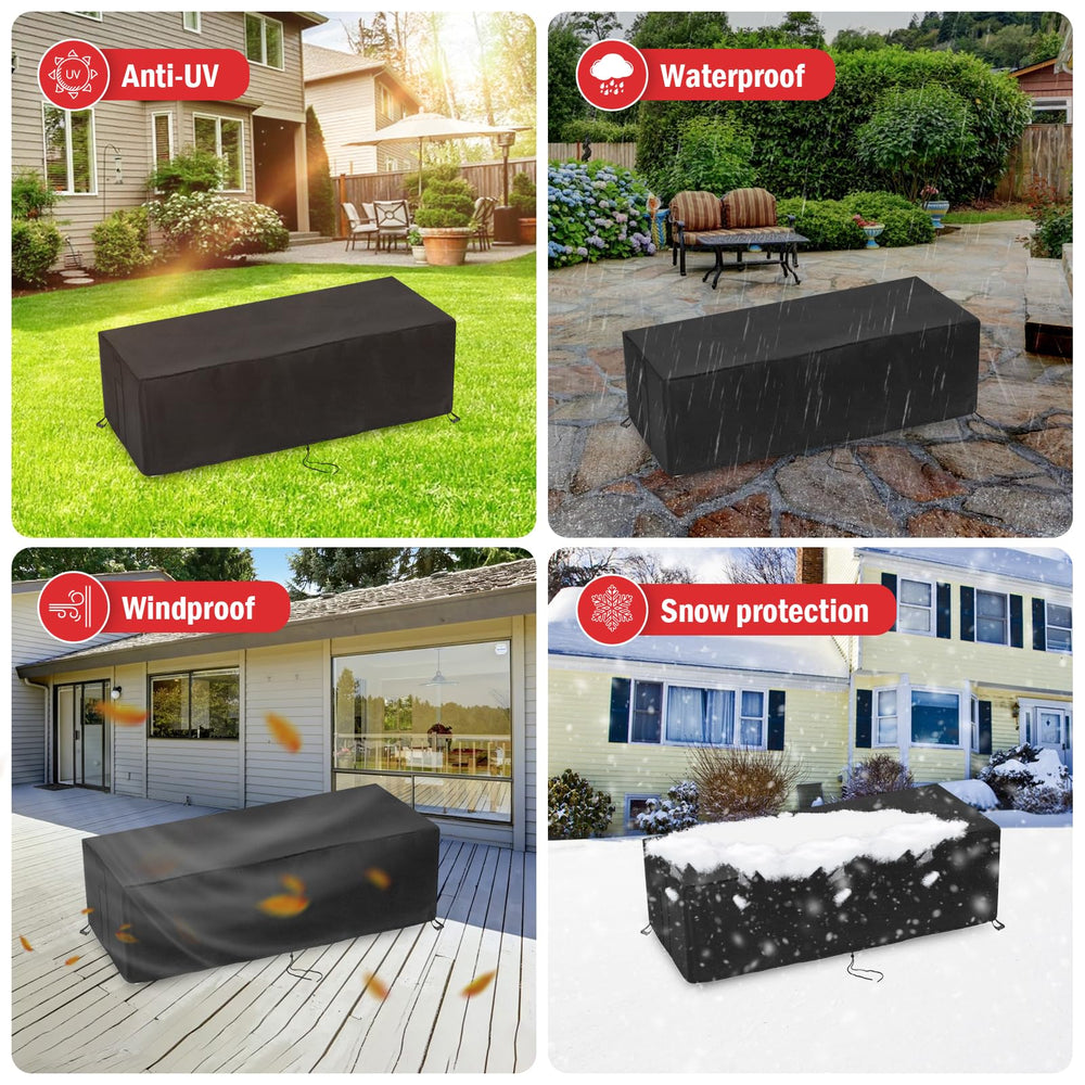 Youlvy covered firepit in backyard illustrating all-season protection