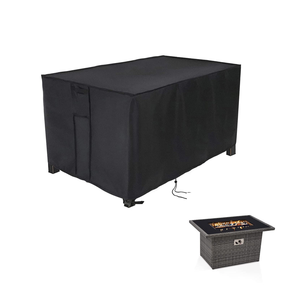 Youlvy front view of cover fits rectangular fire pit and protects from weather