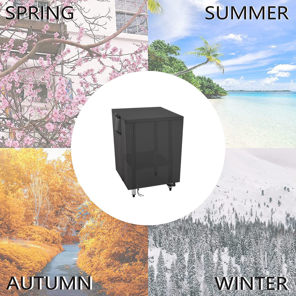 Youlvy cover fitted on stainless steel grill cart, keeps cart clean and dry