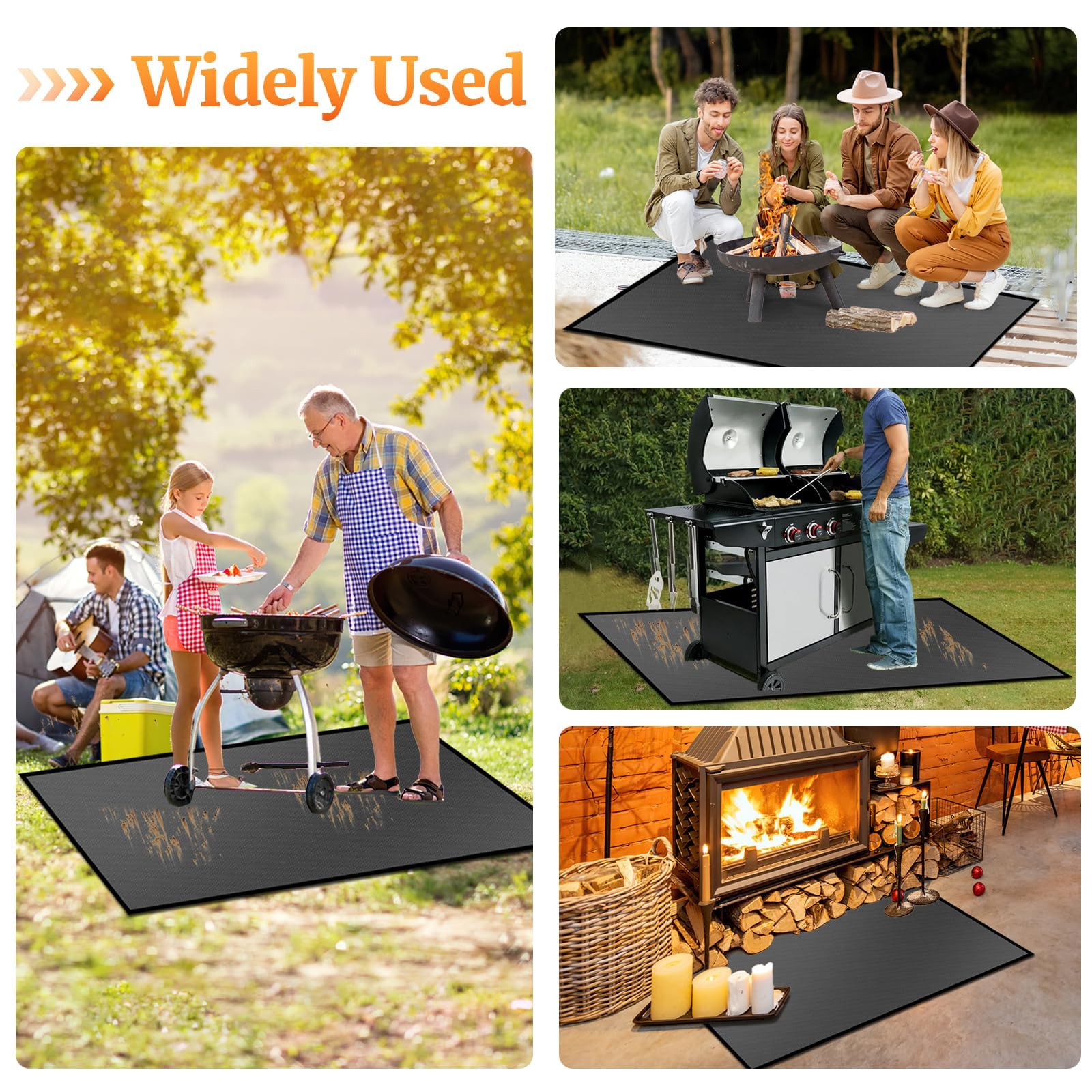 Youlvy mat placed on patio with grill and seating for outdoor use
