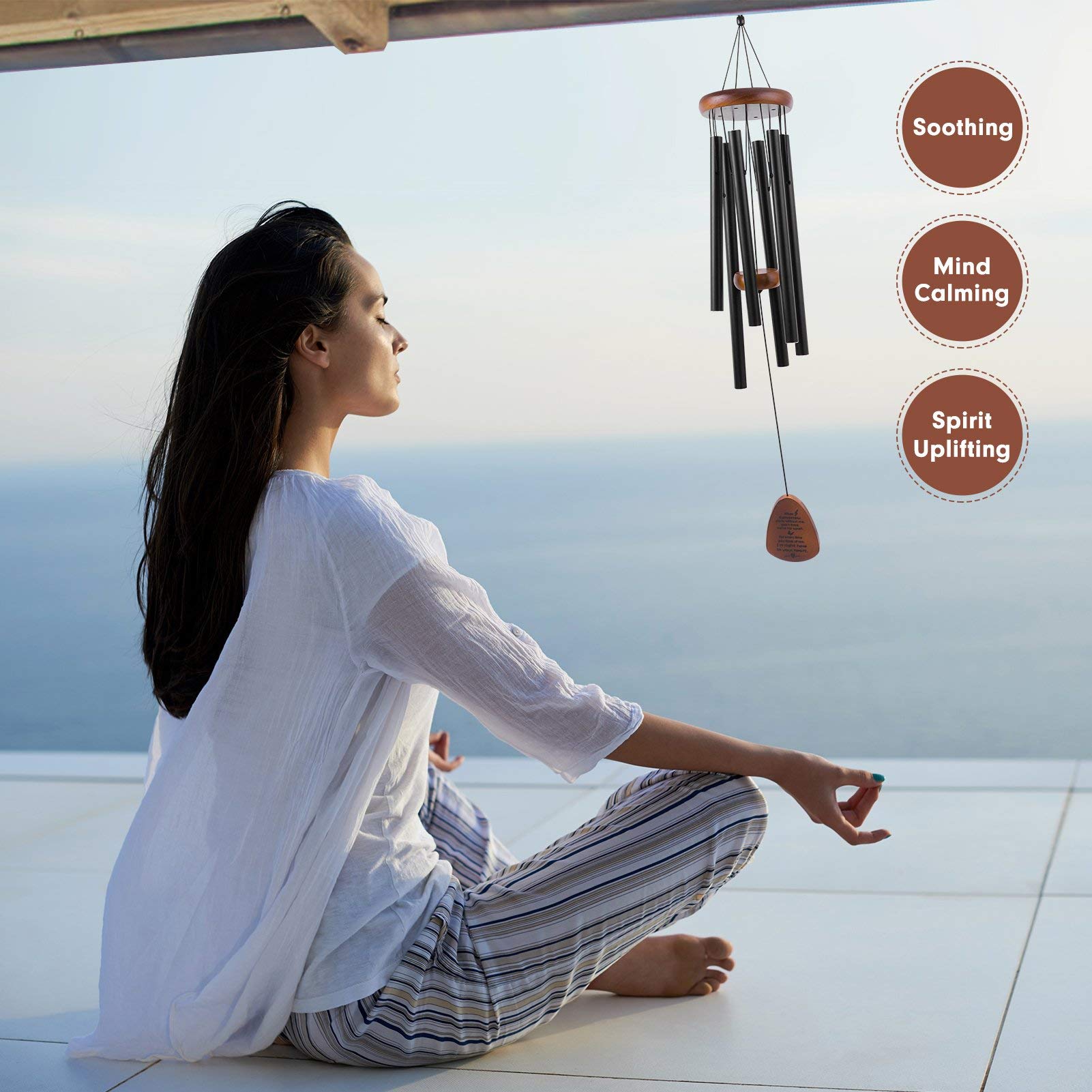 YOUNTASY size comparison on porch demonstrating 32-inch scale for balanced presence