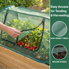 yourheey side view placed on raised bed showing size and breathable coverage benefit