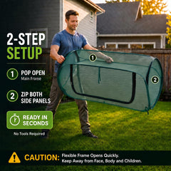 yourheey open zippered door in use for easy watering and quick access to plants