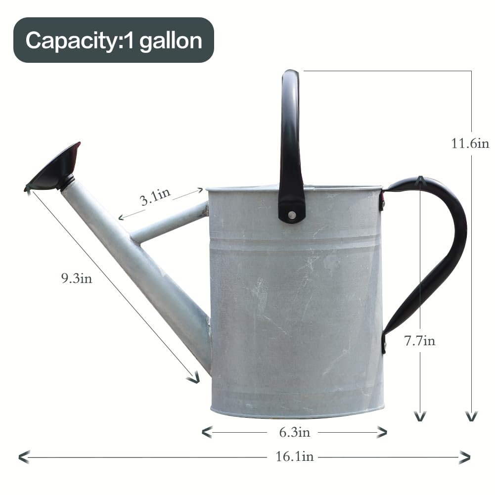 yourjoy metal watering can pouring steady stream to roots for precise watering