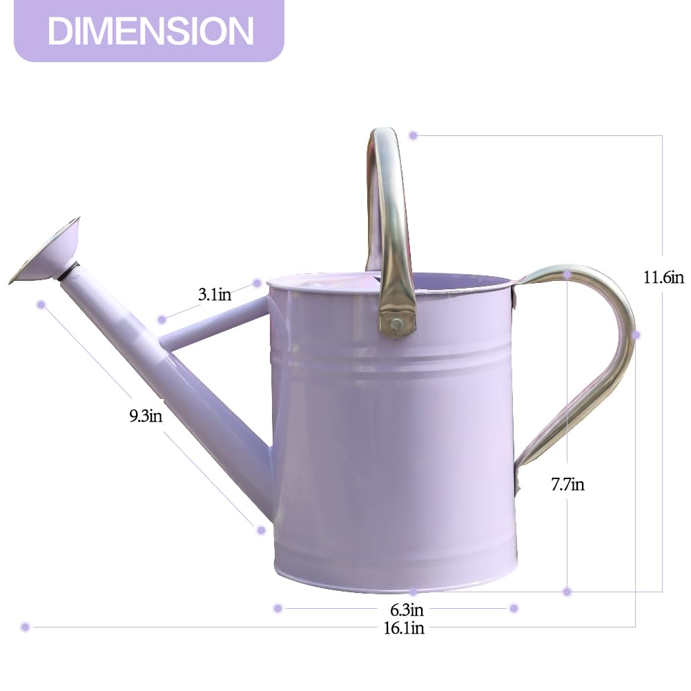 yourjoy watering can next to ruler showing one-gallon scale and portability