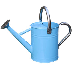 yourjoy watering can front view showing blue finish and ergonomic handle for easy handling