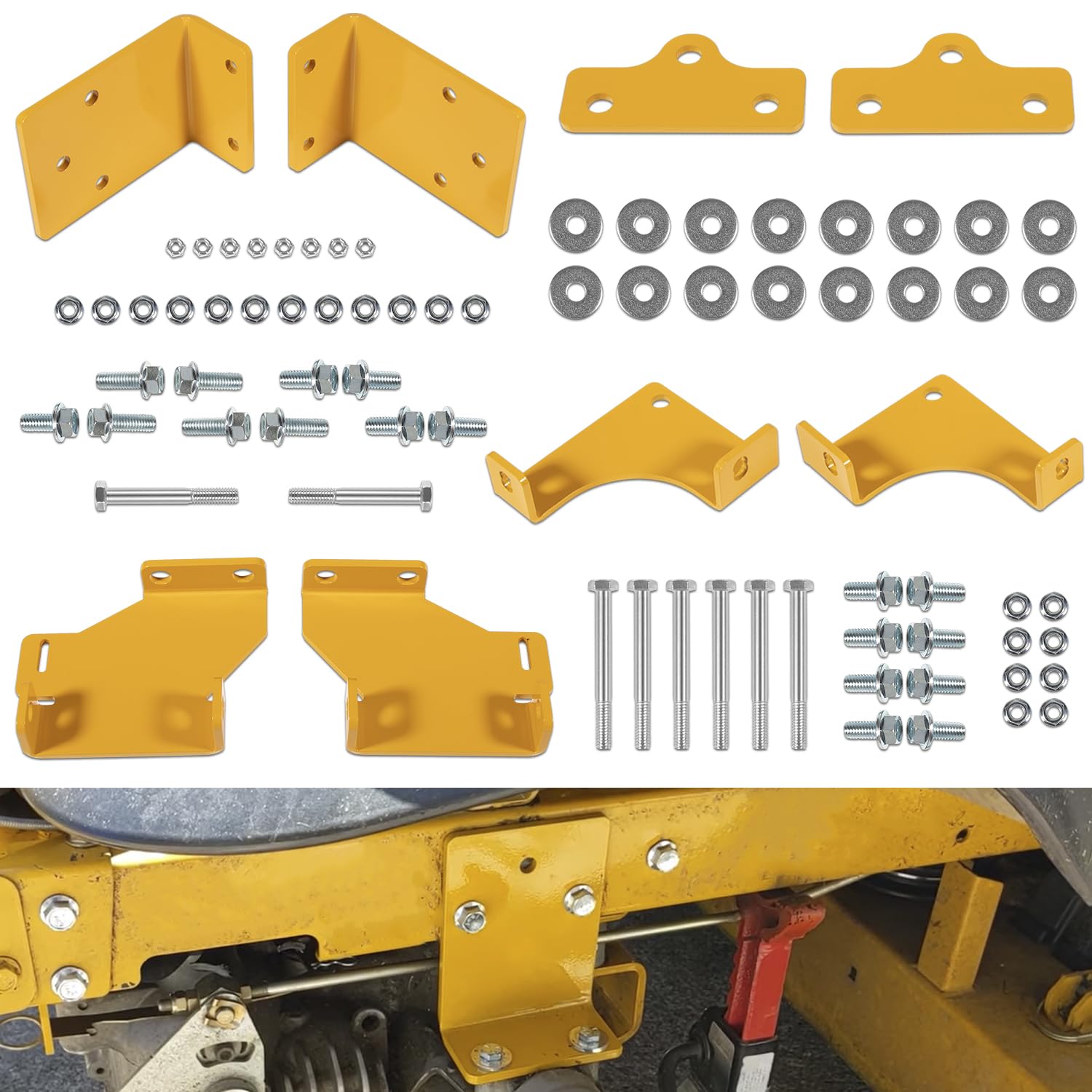 Yoursme front view of complete bracket kit showing components and benefit of full replacement