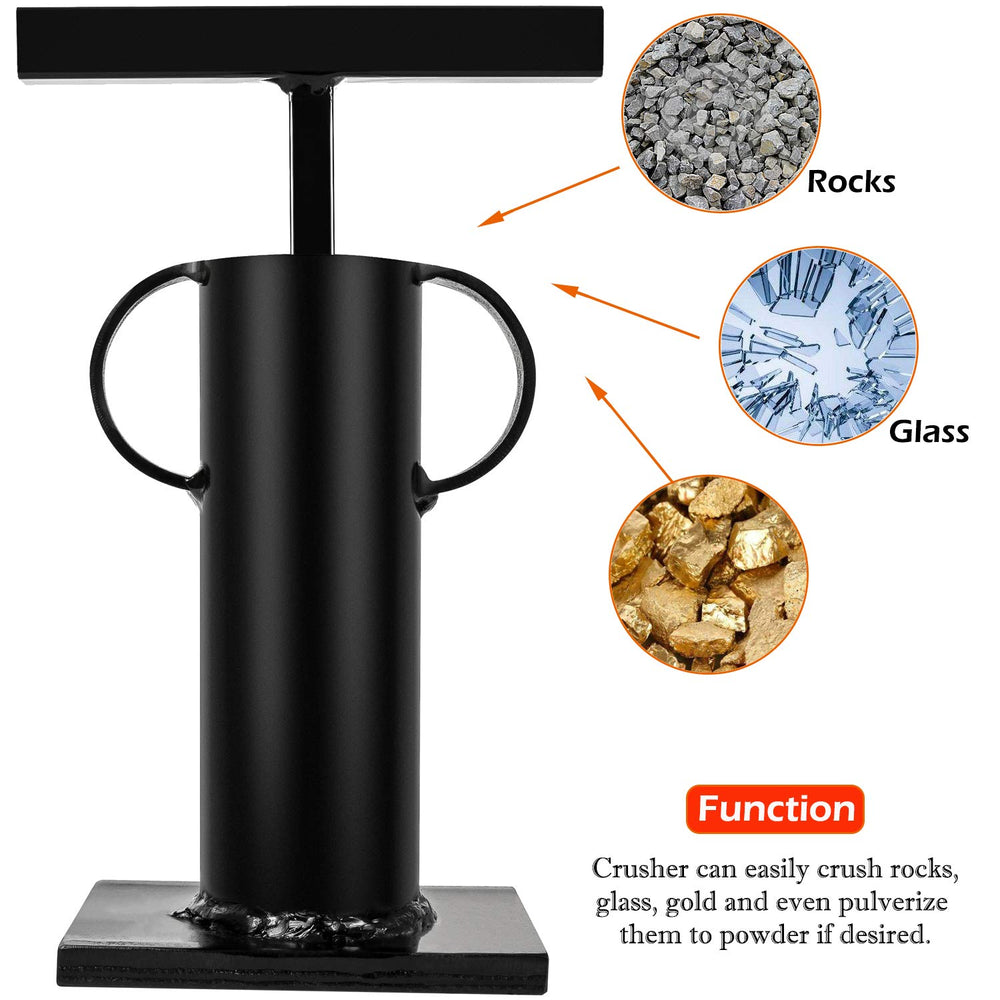 Yoursme crusher in use crushing glass shards illustrating electric-free pulverizing