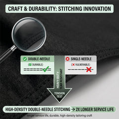 YOUSEEN detailed double-needle seam indicating durable long-lasting construction