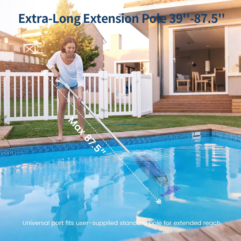 Yousky Vako H10 extended telescopic pole showing reach and ergonomic handling