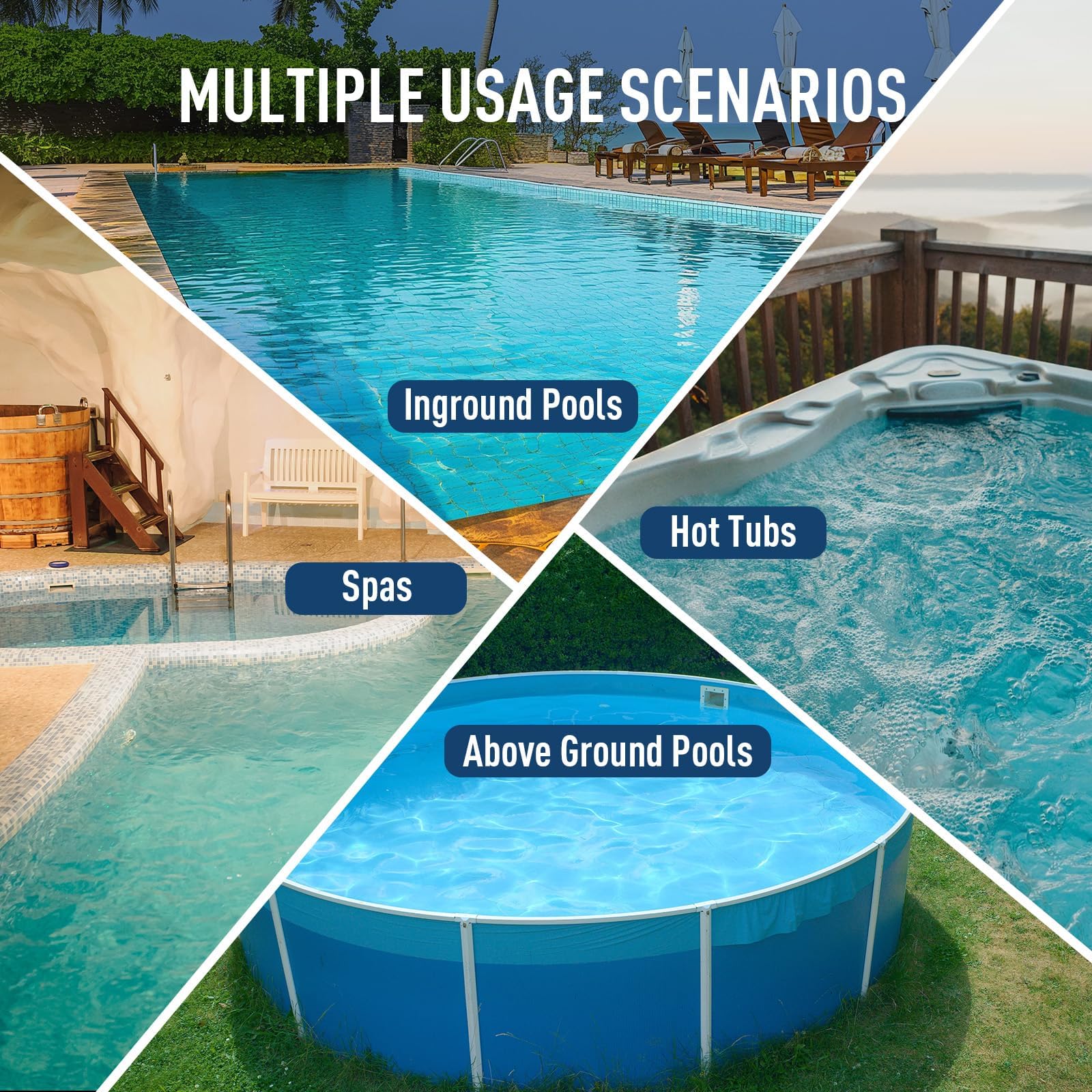 Yousky Vako H10 lifestyle image in backyard pool for fast post-party cleanup