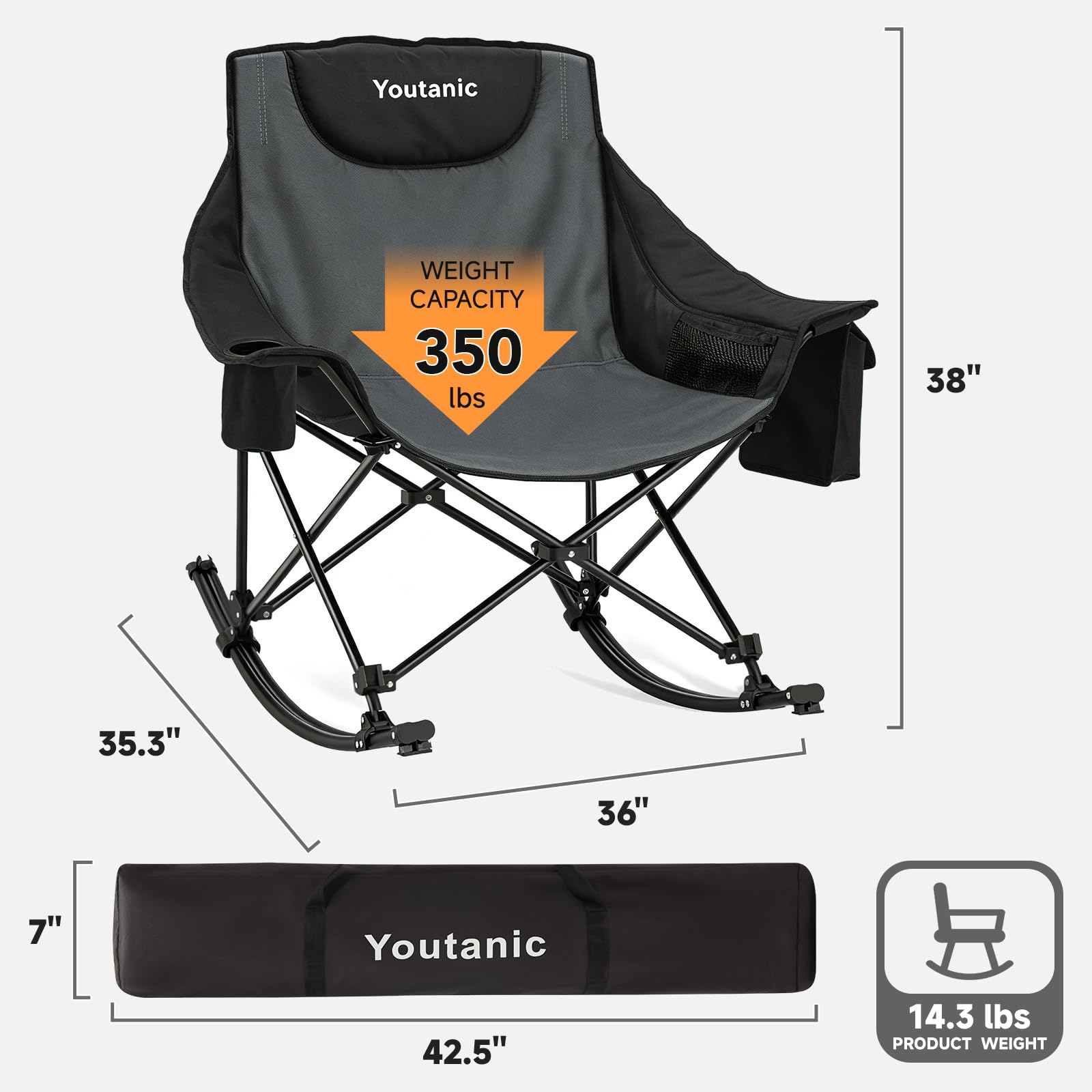 Youtanic close-up of padding and 600D fabric for durable comfort