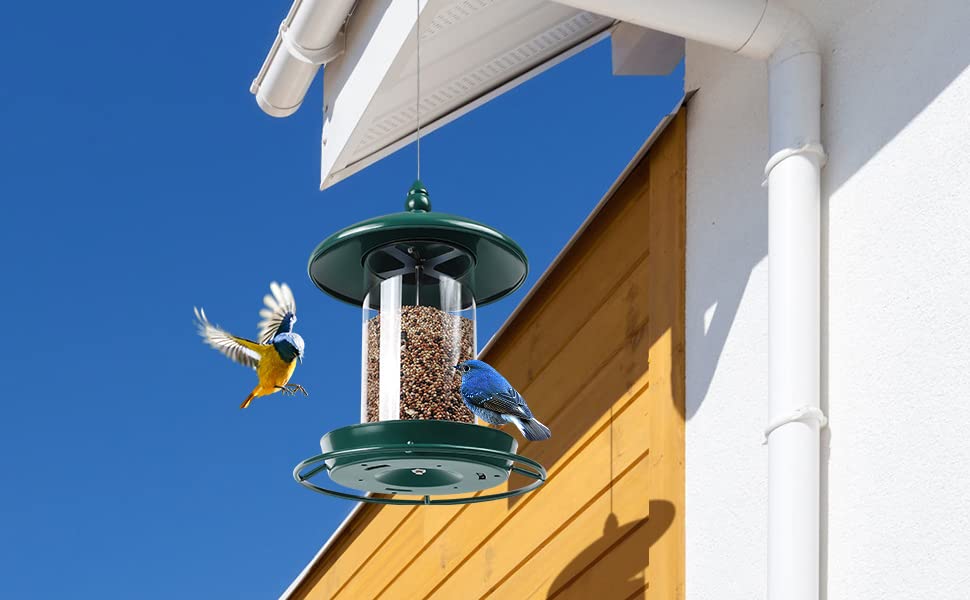 Youvip feeder in a garden lifestyle setting illustrating charm and wildlife attraction