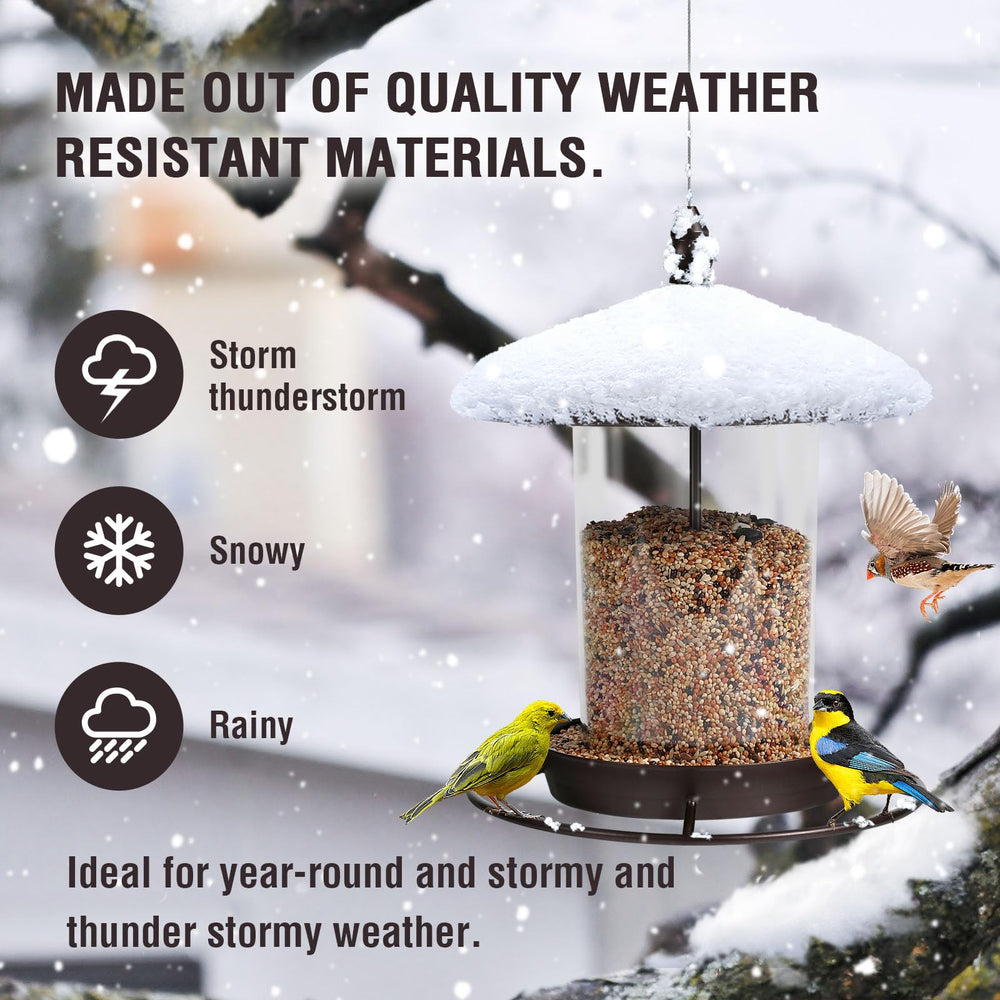 Youvip metal bird feeder top flip lid open for one-handed refilling convenience