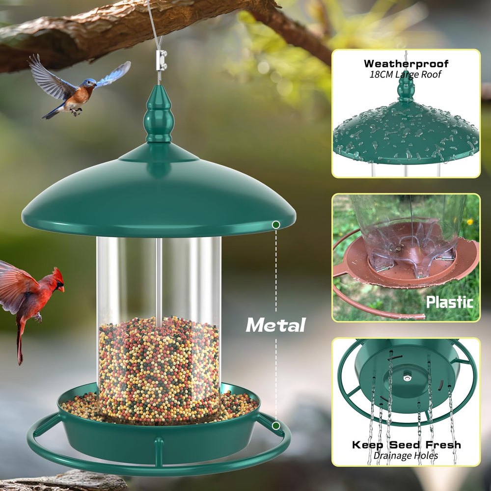 Youvip feeder held by hand for size comparison to visualize scale and portability