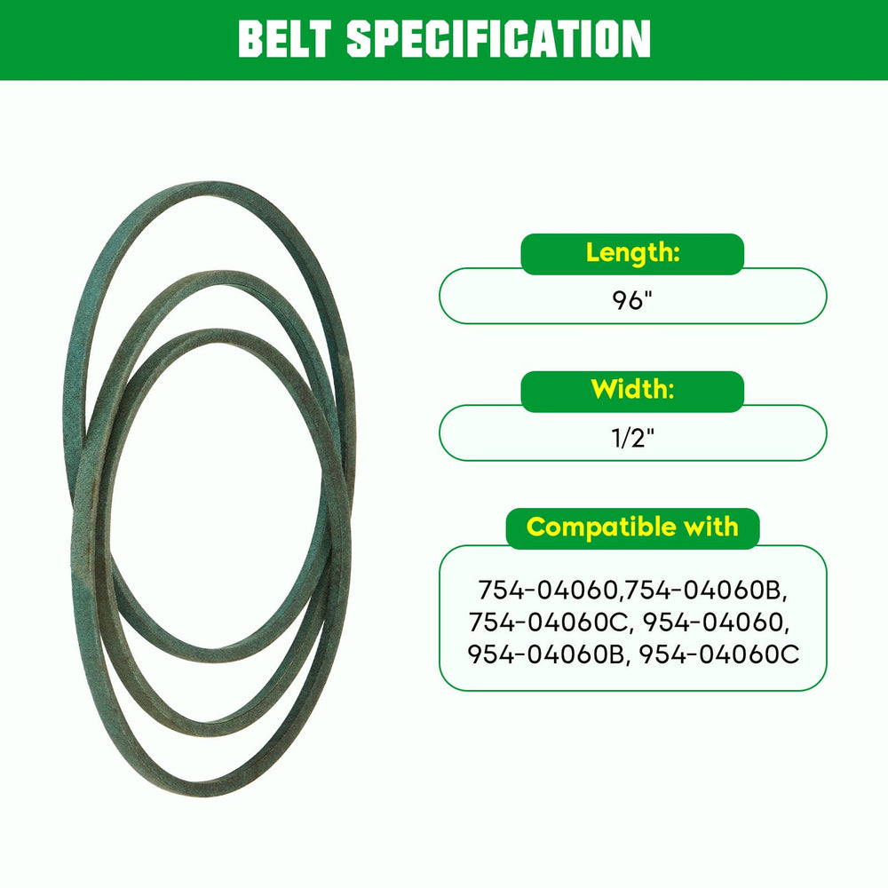 youxmoto 96-inch belt laid flat showing belt length for reliable power transfer