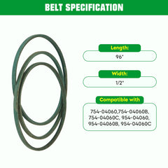 youxmoto 96-inch belt laid flat showing belt length for reliable power transfer