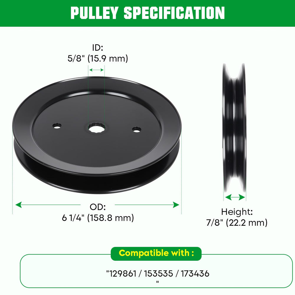 Youxmoto pulley top view with diameter visible for correct belt fit
