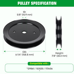 Youxmoto pulley top view with diameter visible for correct belt fit