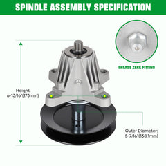 Youxmoto spindle assembly close-up showing robust housing and easy replacement benefit